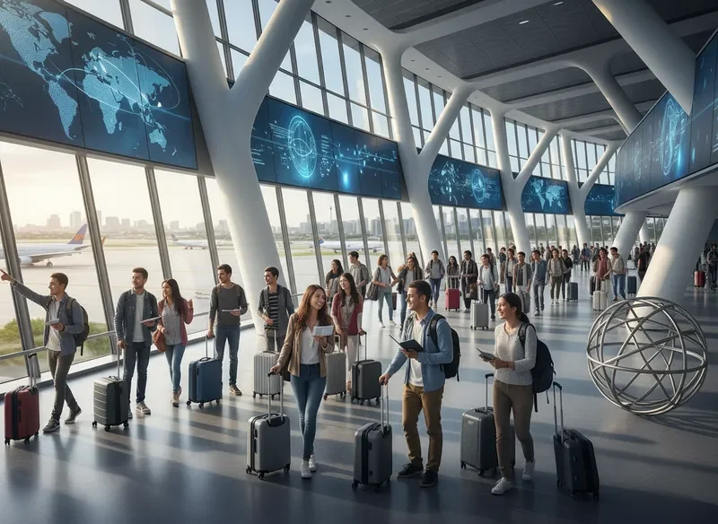 תכנית חילופי תלמידים בין-לאומית בשדה תעופה